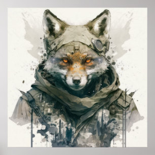 Poster Wolf Portrait Animal Painting Willife Forest