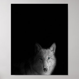 Poster Wolf, preto e branco, fotografia moderna