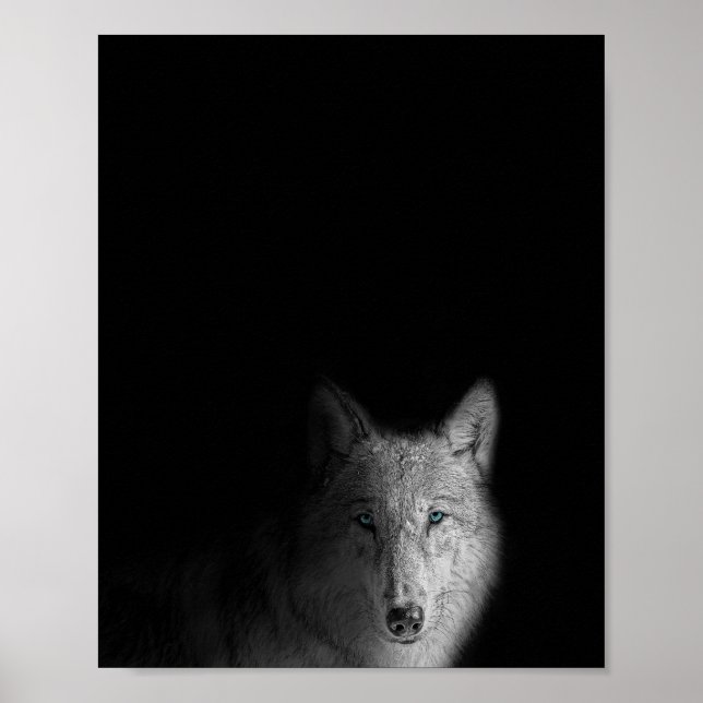 Poster Wolf, preto e branco, fotografia moderna (Frente)