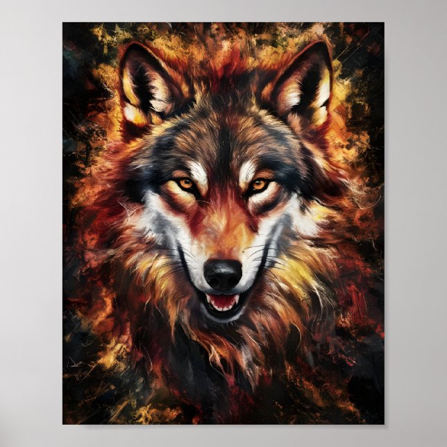 Poster Wolf Retrato em Fogo (Frente)