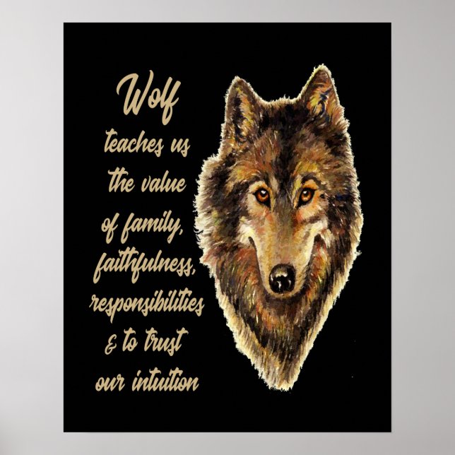 Poster Wolf Totem Animal Spirit Guide for Inspiration (Frente)