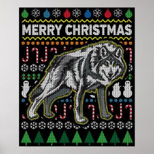 Poster Wolf Ugly Christmas Sweater