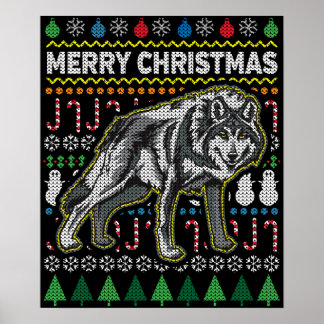 Poster Wolf Ugly Christmas Sweater