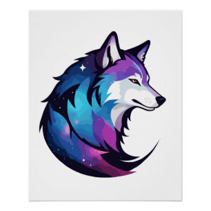 Pôster Wolf Vetor Art Animal Modern Urban City Graphic