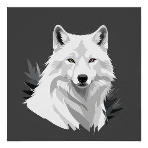 Pôster Wolf Vetor Graphic Art Retrait Animal Spirit