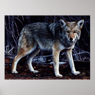 Poster Wolf Wolves Linda Watercolor