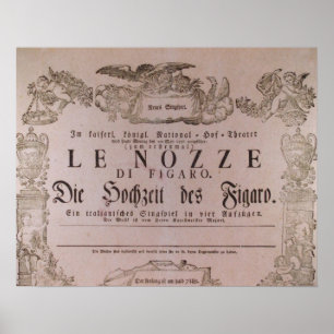 Poster Wolfgang Amadeus Mozart Oper Le nozze di Figaro