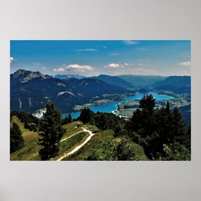 Poster Wolfgangsee e Montanhas (Frente)