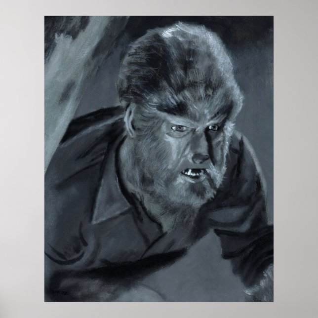 Poster Wolfman Acrylic Painting (Frente)