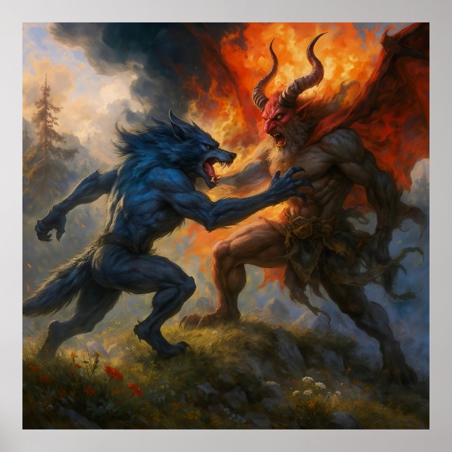 Poster Wolfman Meets Krampus (Frente)