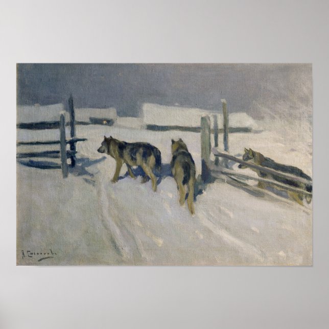 Poster Wolfs, Winter Night, c.1910 (Frente)