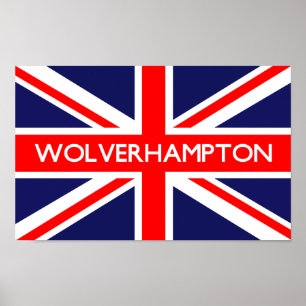 Pôster Wolverhampton UK Flag