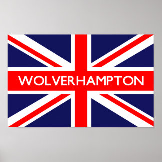 Pôster Wolverhampton UK Flag