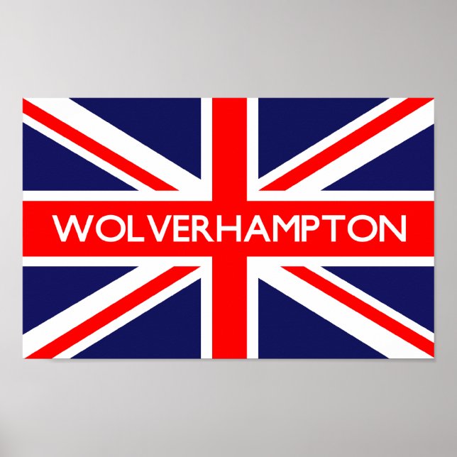 Pôster Wolverhampton UK Flag (Frente)
