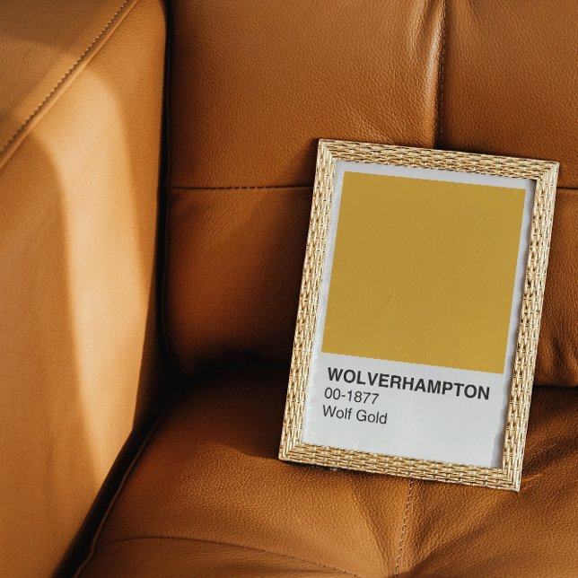 Pôster Wolverhampton Wolf Dourado - fronteira branca (Criador carregado)