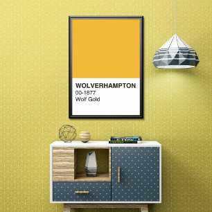 Pôster Wolverhampton Wolf Dourado - Largura do Cheio