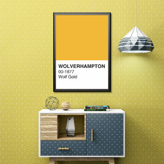 Pôster Wolverhampton Wolf Dourado - Largura do Cheio
