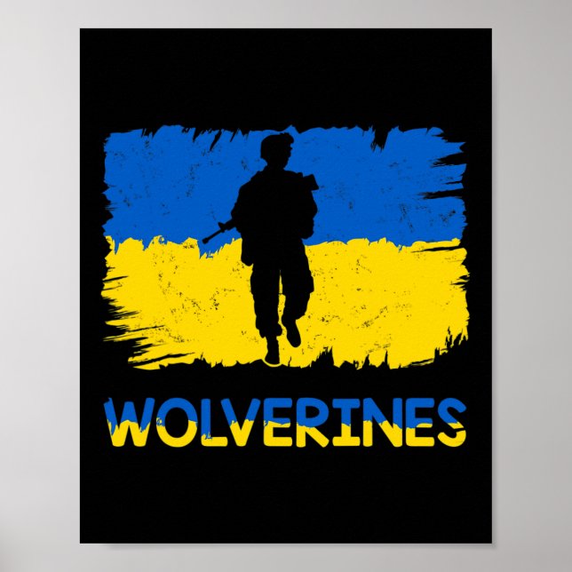 Poster Wolverines Apoiam a Ucrânia Apoiam a Ucrânia Stand (Frente)