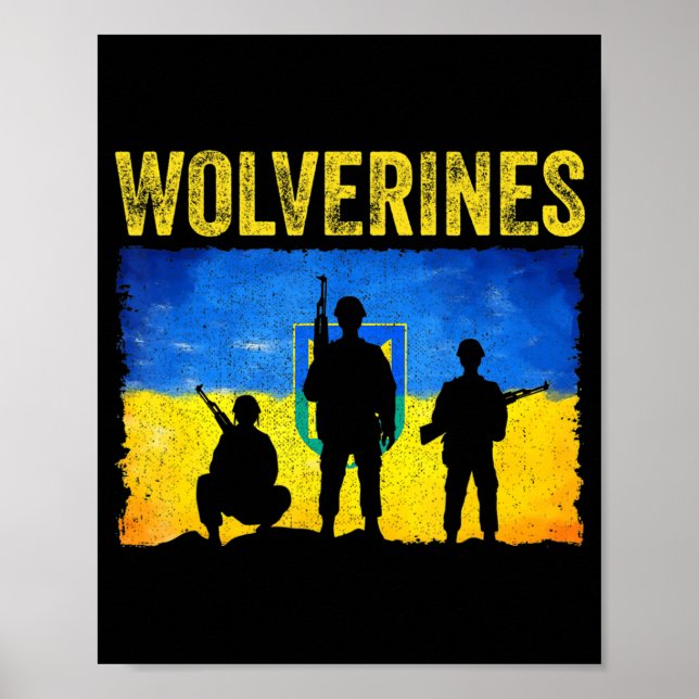 Poster Wolverines Support Ukraine  (Frente)