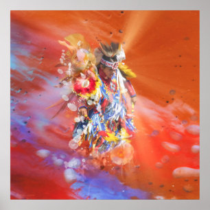 Poster WOLVES DE DANÇAMENTO Nativo Americano