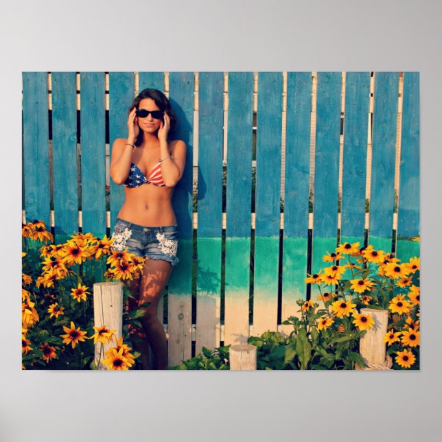 Poster Woman In An American Flag Bikini (Frente)
