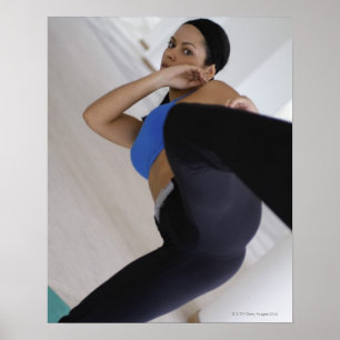 Poster Woman performing martial arts