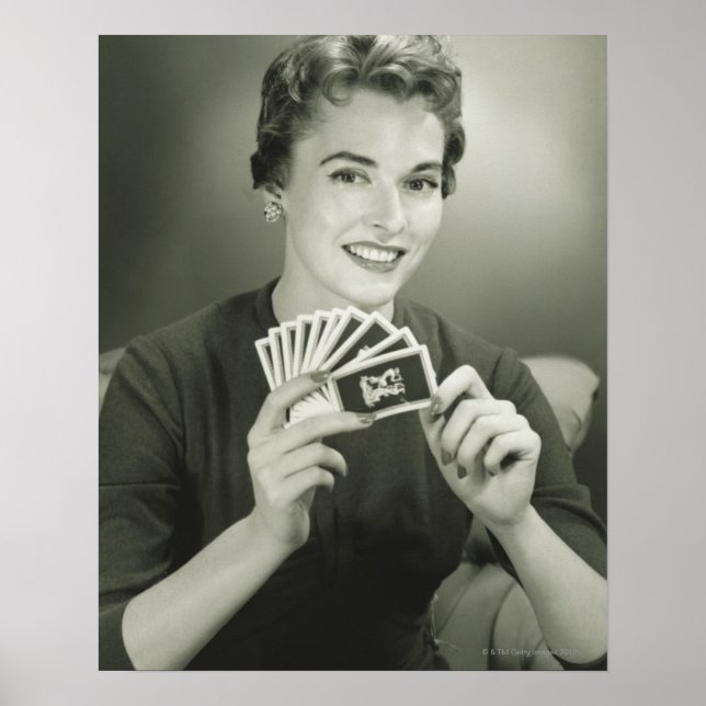 Poster Woman Playing Cards (Frente)