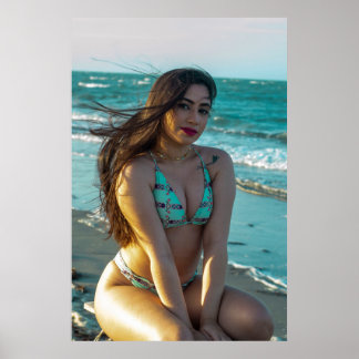 Poster Woman Posing By The Seaside