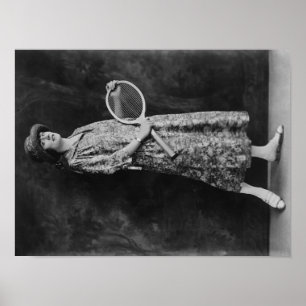 Pôster Woman Posing with Tennis Racket Photograph