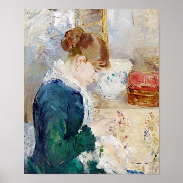 Poster Woman Sewing, Berthe Morisot (Frente)