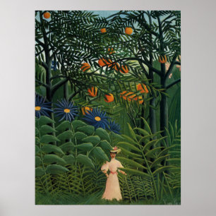 Pôster 'Woman Walking in an Exotic Forest'
