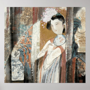 Pôster Woman with Floral Hairpin