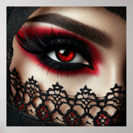 Poster Woman's eye with a striking red iris
