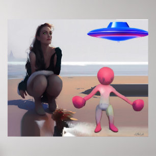 Poster Wombo versus a Mulher-Gato do Alpha VII Art Azul