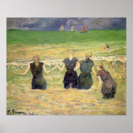 Poster Women Bathing Dieppe por Paul Gauguin