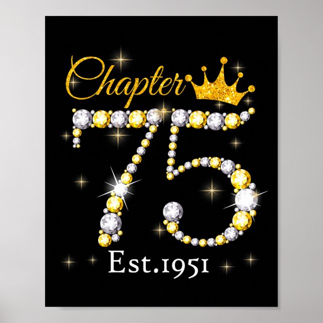 Poster Women Chapter 75 Fabulous Est 1951 75th Birthday Q (Frente)