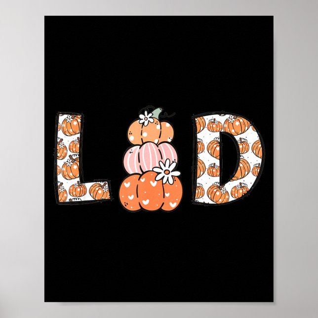 Poster Women Labor And Delivery Nurse Fall Pumpkins Thank (Frente)