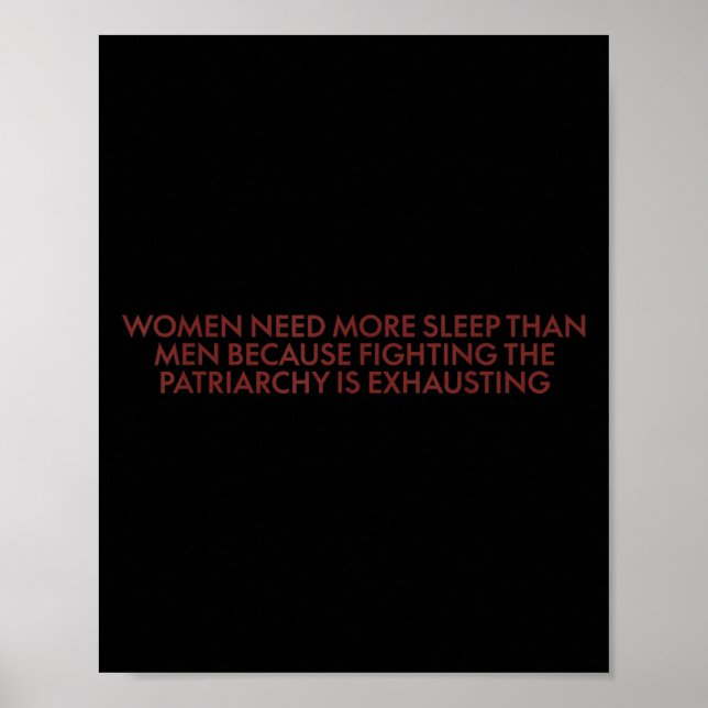 Poster Women Need More Sleep Than Men Because Fighting Pa (Frente)