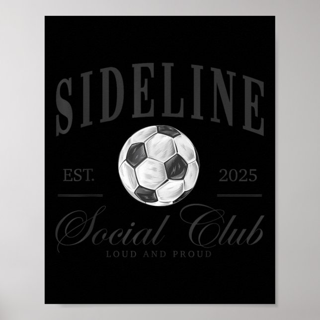 Poster Women Sideline Social Club Soccer Mom Game Day Mot (Frente)