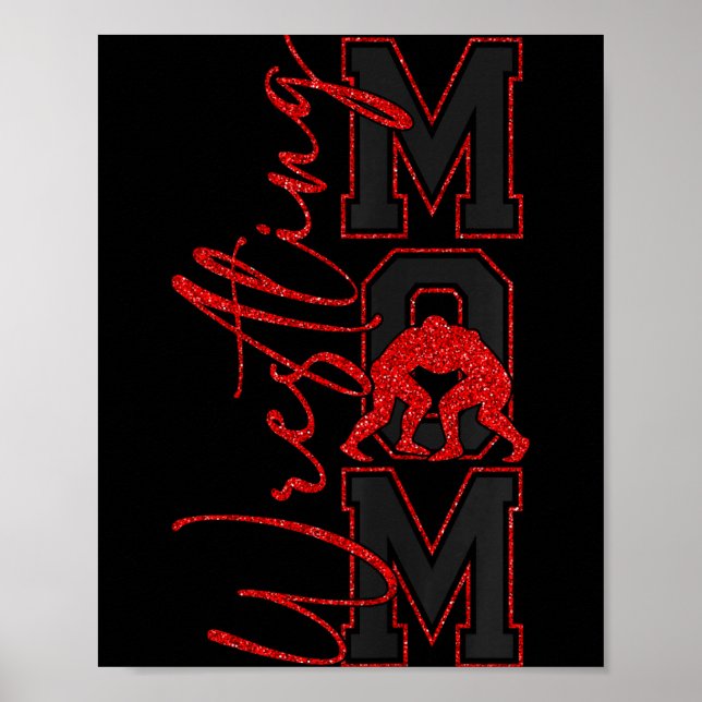 Poster Women Wrestling Mom Funny Wrestle Wrestler Mothers (Frente)