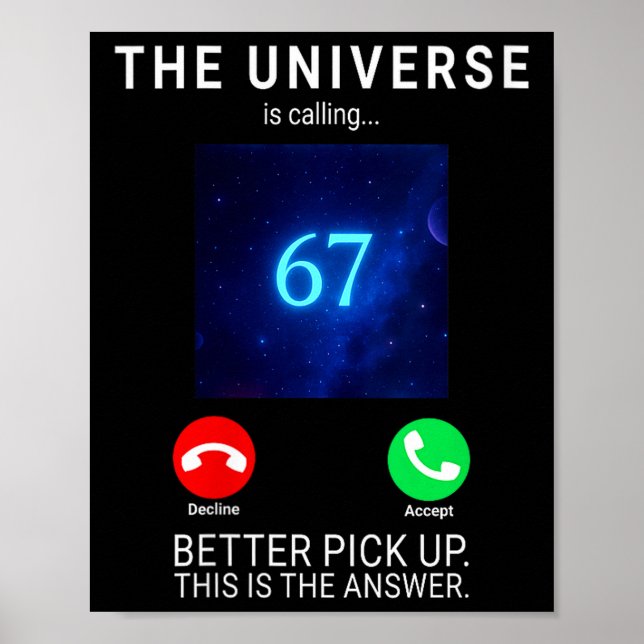 Poster Womens 67 Meme The Universe Is Calling V-neck  (Frente)
