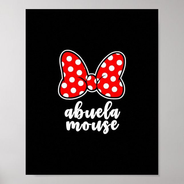 Poster Womens Abuela Mouse Family Vacation Bow  (Frente)