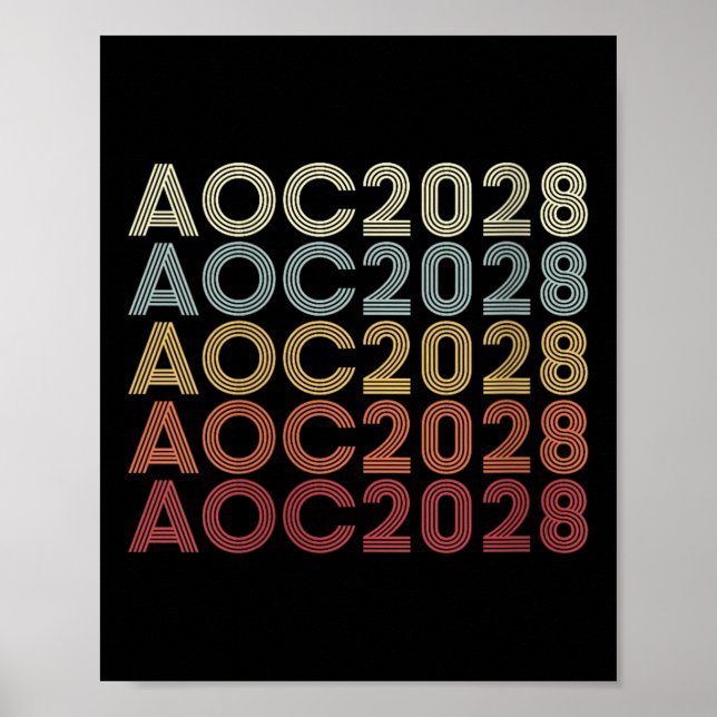 Poster Womens Aoc 2028 A.o.c. 2028 Para O Presidente Aoc  (Frente)