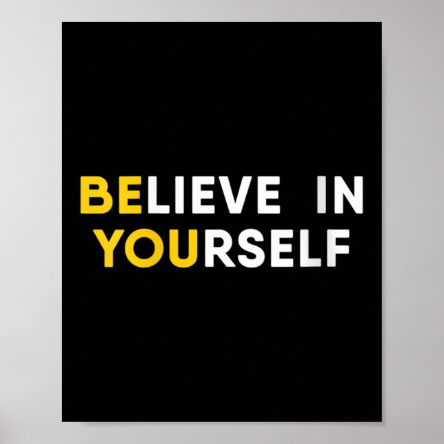 Poster Womens Believe In Yourself Motivation Quote V-neck (Frente)