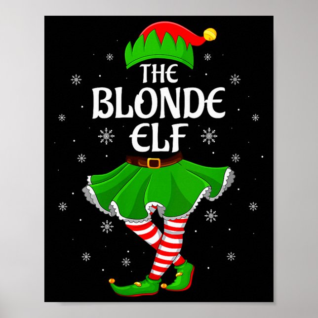 Poster Womens Blonde Elf Christmas Family Girls Women Elf (Frente)