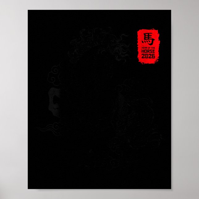 Poster Womens Chinese New Year 2026 Year Of The Horse Art (Frente)