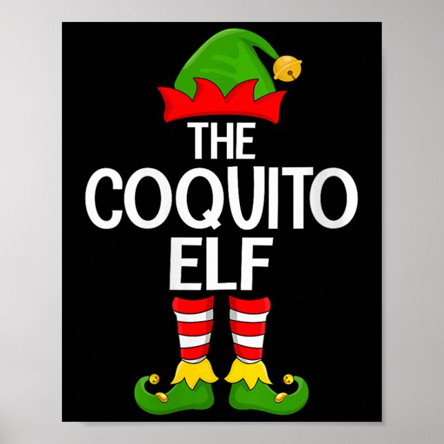 Poster Womens Coquito Elf Xmas Matching Family Elf Squad  (Frente)