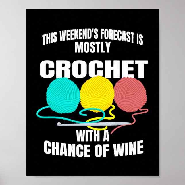 Poster Womens Crocheting Design para Citação de Knitting  (Frente)