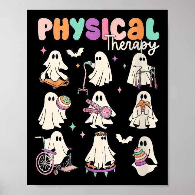 Poster Womens Cute Ghost Physical Therapy Pt Physical The (Frente)