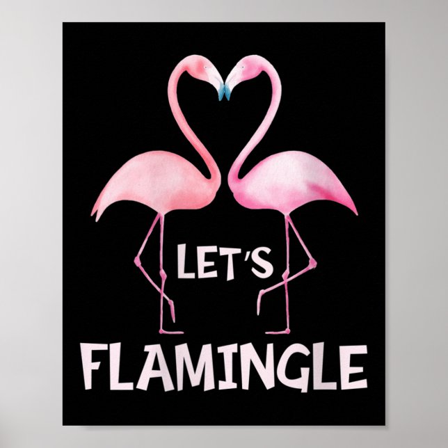 Poster Womens Cute Let's Flamingle Nk Flamingo Summer Lov (Frente)